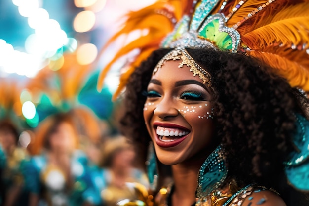 Carnevale di Rio de Janeiro Brasile Parata di samba IA generativa