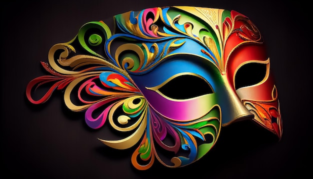 Carnevale veneziano maschera festiva AI Genrate Render Illustration