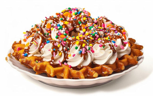 Carnival Funnel Cake Treat su sfondo bianco