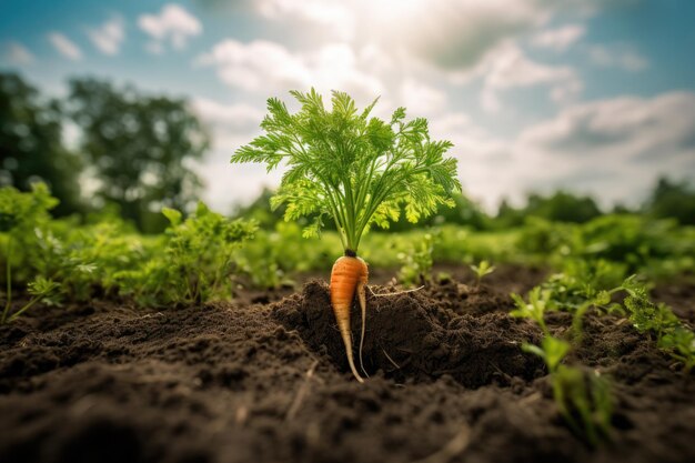 carota gigante circondata da carote piccole IA generativa