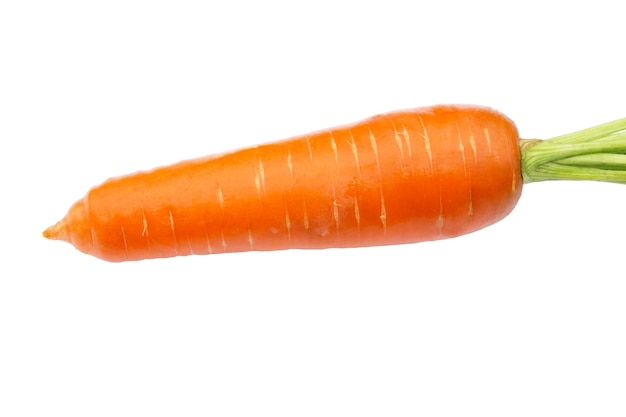 Carota isolata su sfondo bianco. Rinfresca e dolce delle carote con i gambi.