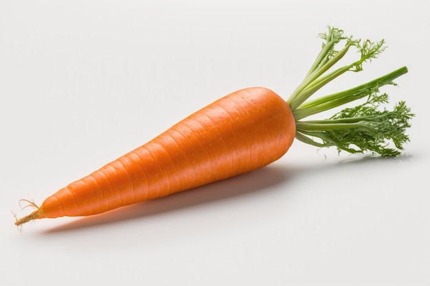 Carota Su Uno Sfondo Bianco AI Generativo