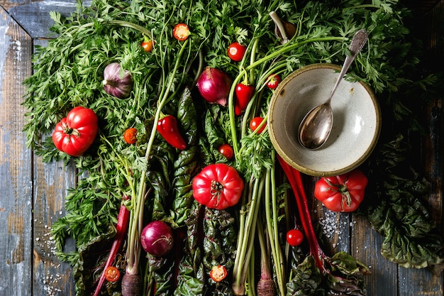 Carota viola con verdure