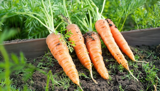 Carote fresche in giardino