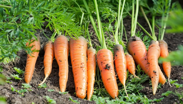 Carote fresche in giardino