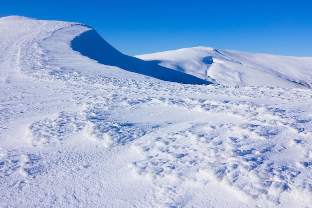 Carpazi in inverno Paesaggio invernale preso in montagna
