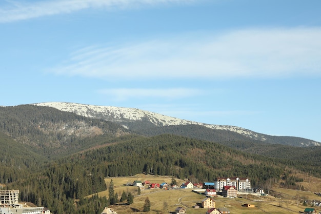 Carpazi in una giornata di sole contro il cielo blu