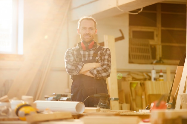 Carpenter Posing in Sunlight