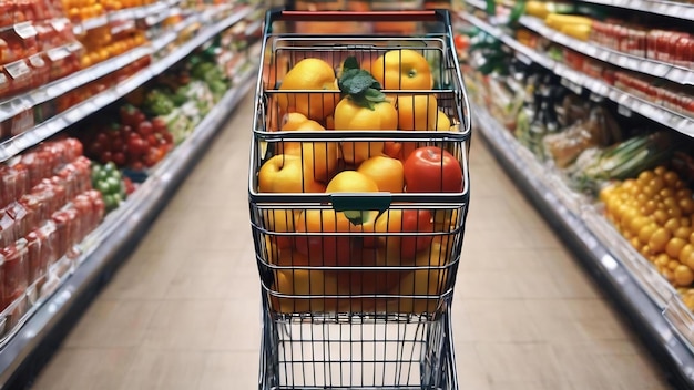 Carrello della spesa al supermercato