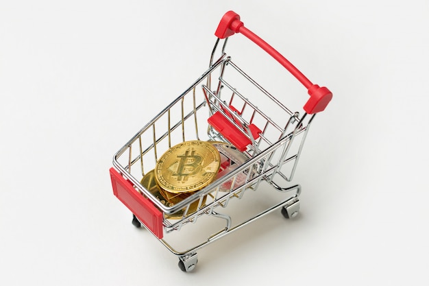 Carrello della spesa con ruote Bitcoin