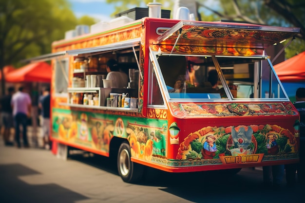 Carrello di cibo messicano a un festival gastronomico