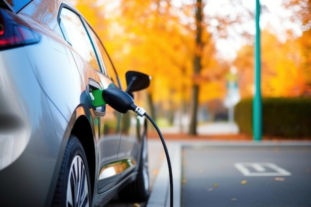 Carro elettrico in carica in una stazione