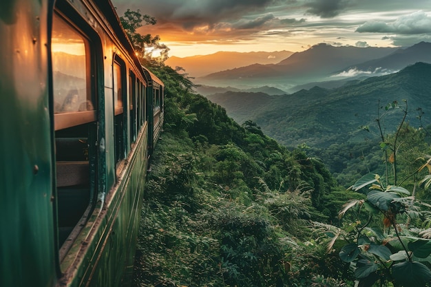 carrozza di treno natura paesaggio thailandese