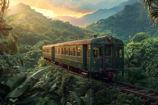 carrozza di treno natura paesaggio thailandese