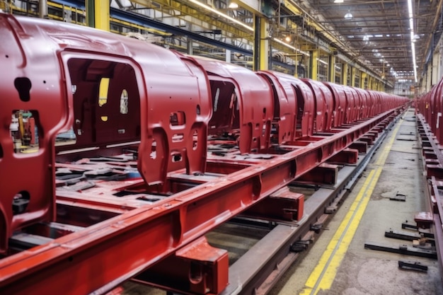 Carrozzerie di camion assemblate in attesa di verniciatura