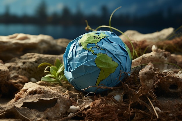 Carta arrugginita La terra simboleggia il degrado un appello alla consapevolezza ambientale