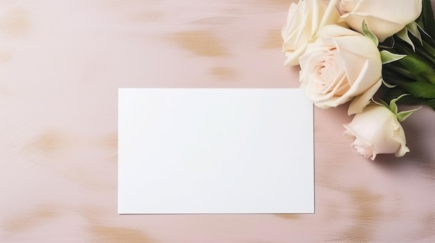 Carta bianca con sfondo di fiori