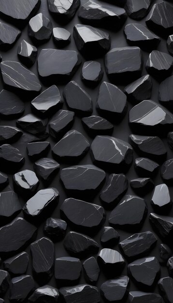 carta da parati 3D in pietra nera naturale