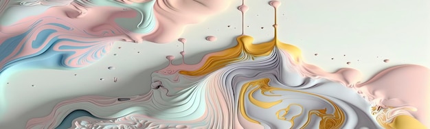 Carta da parati astratta minima dal design giapponese chiaro con colori pastello, colori di fusione del marmo morbido IA generativa