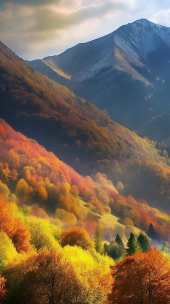 Carta da parati autunno in montagna