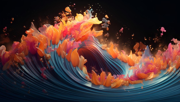 carta da parati colorata dell'onda dell'oceano