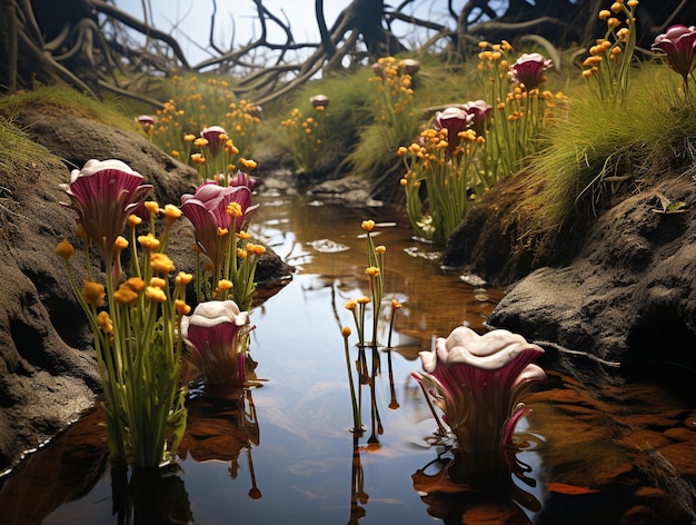 Carta da parati colorata HD 8K con fiori Immagini fotografiche di archivio