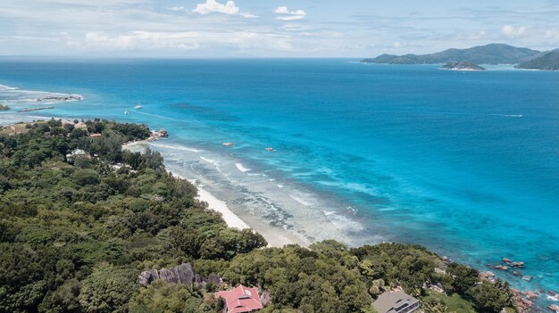 carta da parati con foto aerea delle seychelles