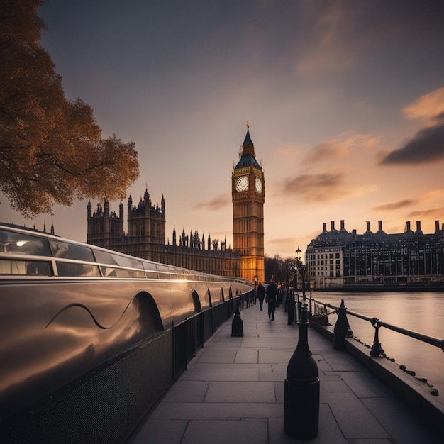 Carta da parati del Big Ben Clock Tower di Londra sul fiume Tamigi