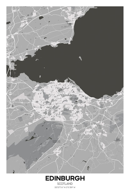 Carta da parati Edimburgo Scozia mappa