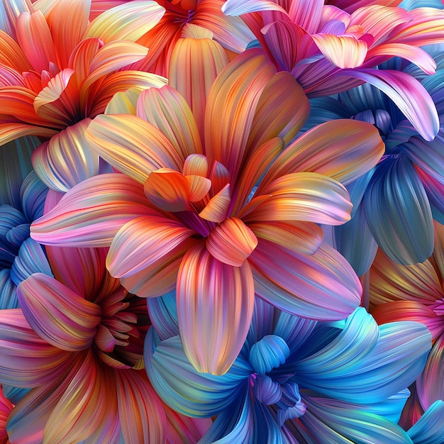 carta da parati floreale dai colori vivaci