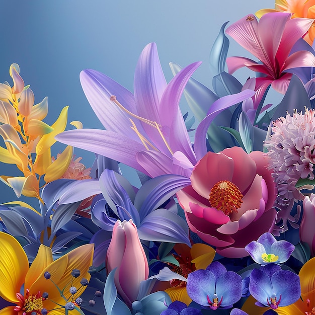 carta da parati floreale dai colori vivaci