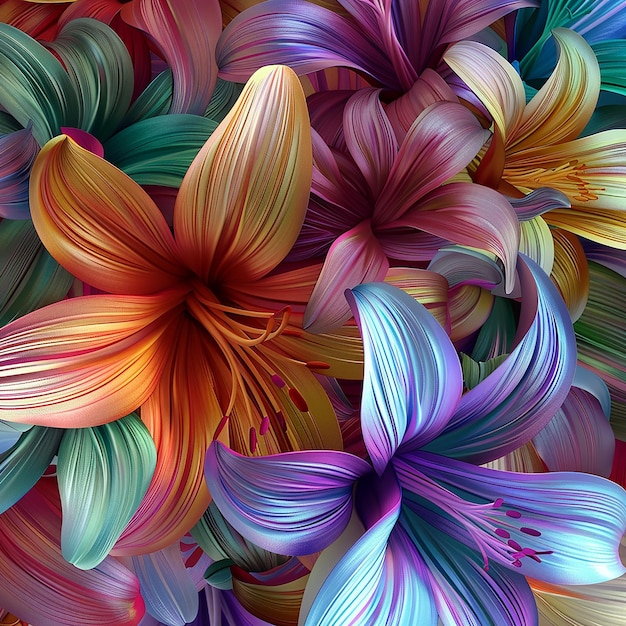 carta da parati floreale dai colori vivaci