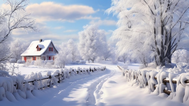 Carta da parati fotorealistica con paesaggio invernale per la casa di Repentigny