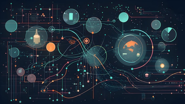 Carta da parati ispirata alla scienza dei dati che raffigura il processo visivo e moderno di pulizia della raccolta dei dati