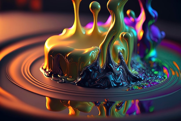 Carta da parati liquida astratta colorata con colori vivaci IA generativa