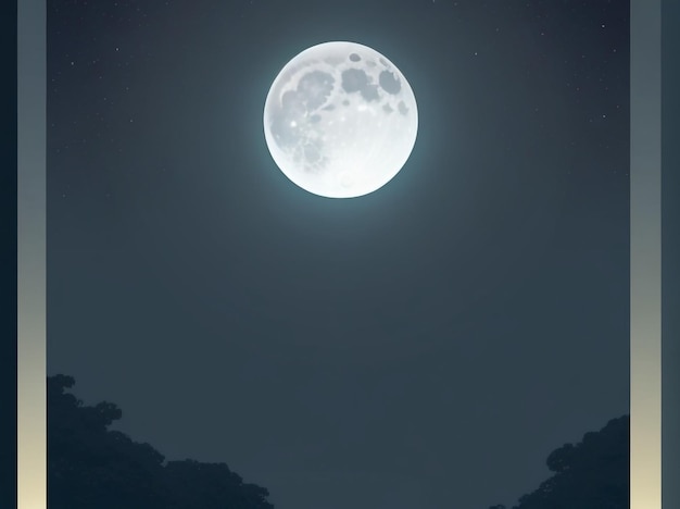 Carta da parati Luna piena in un cielo scuro Display a schermo intero