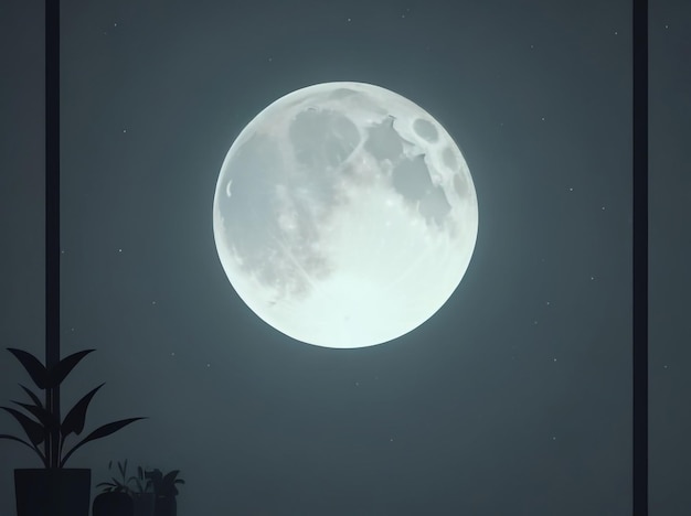Carta da parati Luna piena in un cielo scuro Display a schermo intero