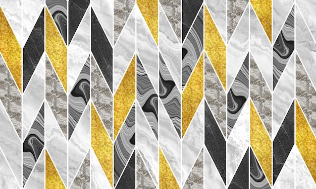 Carta da parati moderna murale in marmo astratto 3d Quadrati decorativi con oro e marmo