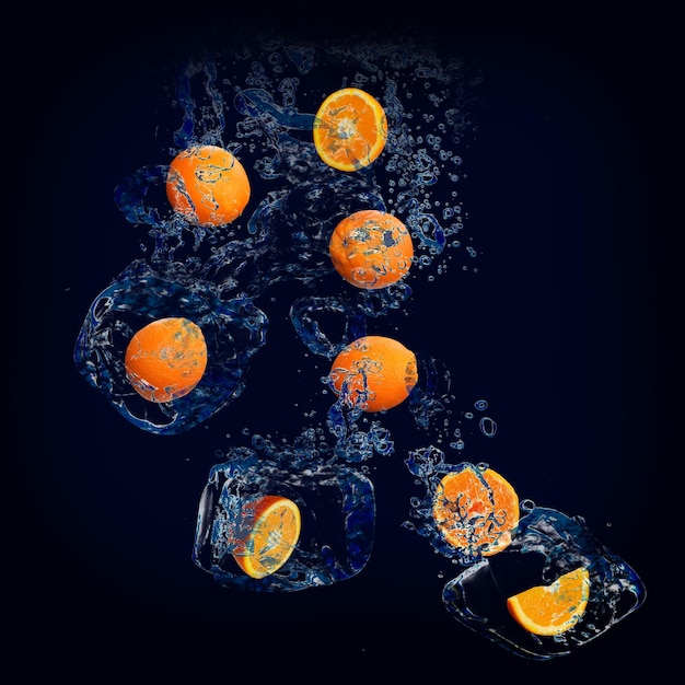 Carta da parati per designer e illustratori succosa frutta arance in acqua