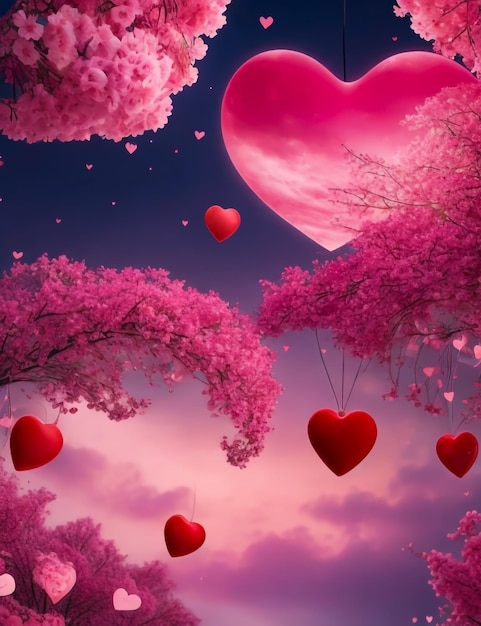 carta da parati romantica a tema di San Valentino con uno sfondo bello e sognante