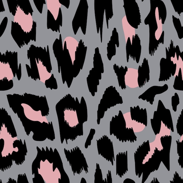 carta da parati senza soluzione di continuità con carta da parati di colore rosa grigio leopardo