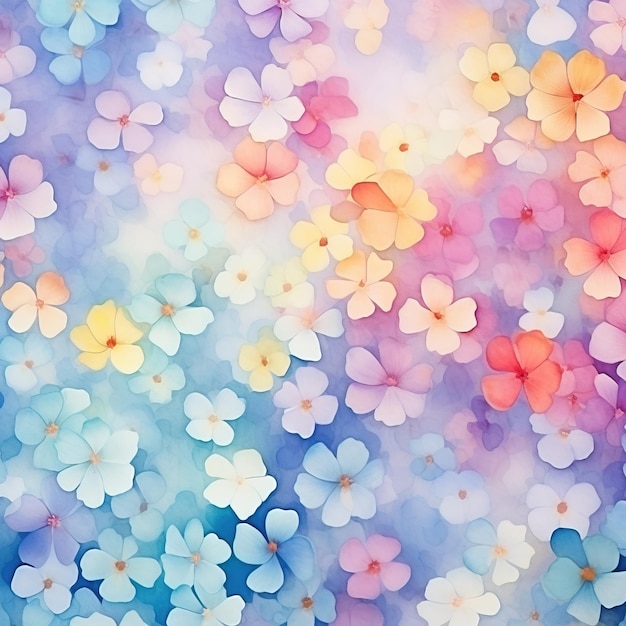 Carta da parati sfumata di colore morbido di sfondo texture di piccoli fiori dell'acquerello