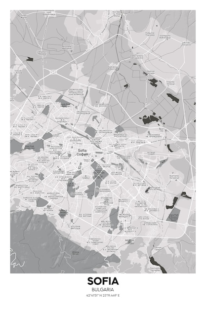 Carta da parati Sofia Bulgaria mappa