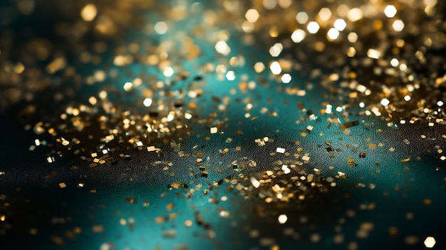 Carta da parati telefono brillante glitter oro su sfondo verde scuro nuovo anno e sfondo di Natale