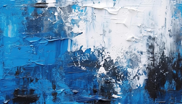 carta da parati texture pittura a olio astratta con pennellate bianche blu e nere contrastanti valori