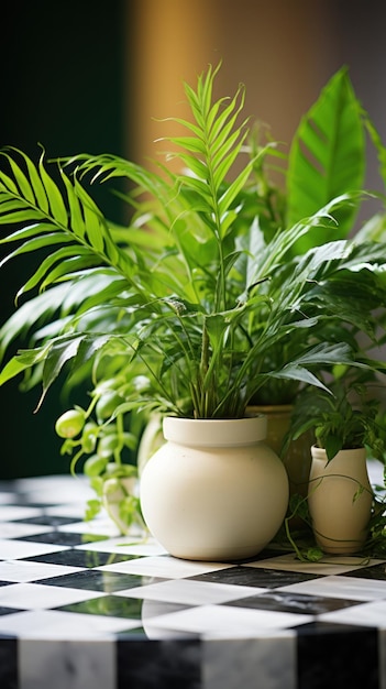 Carta da parati UHD con piante da interno in vaso