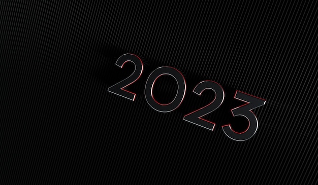 Carta del nuovo anno 2023 con linee grigie con felice