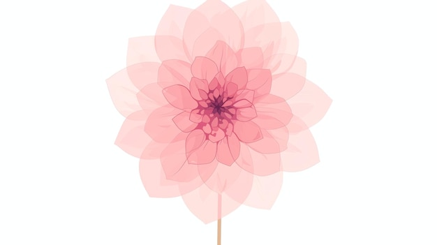 Carta di affermazione con illustrazione minimalista di fiori di dahlia AI generativa
