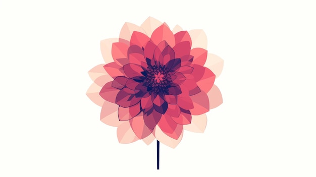 Carta di affermazione di un fiore di Dahlia Minimalista Illustrazione estetica Generativa AI