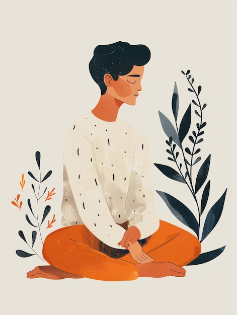 Carta di affermazione Illustrazione di Mindfulness AI generativa